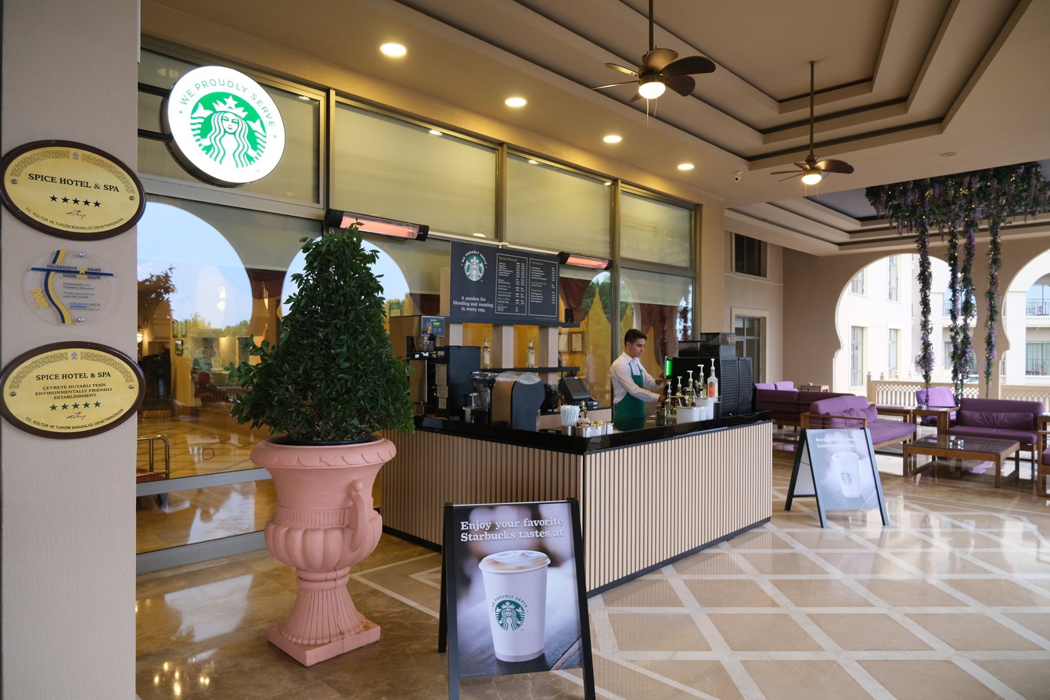 Premium global hospitality and coffee retail environment